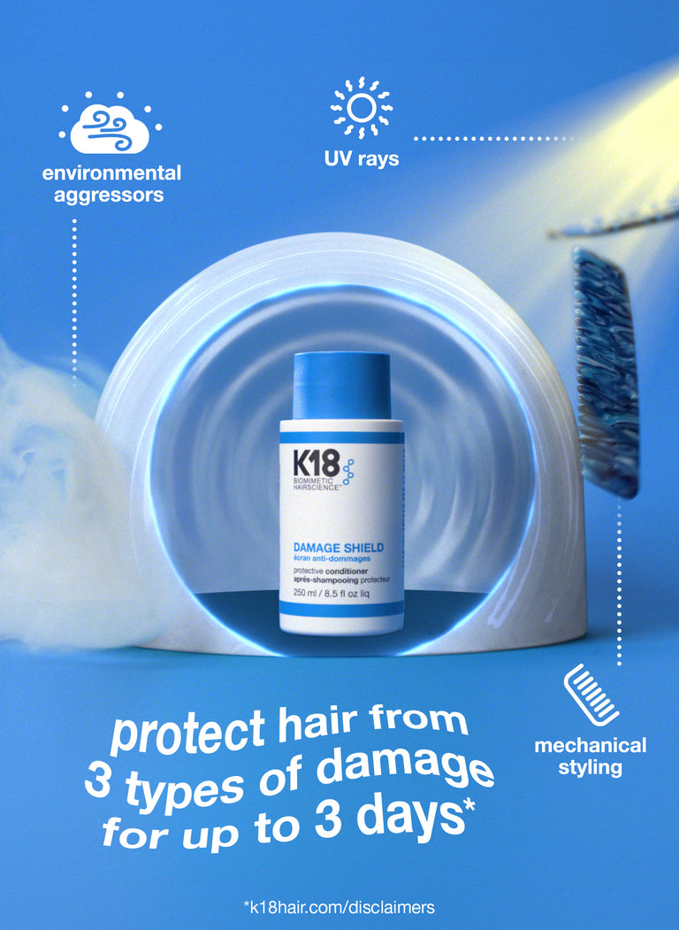 Image of conditioner: protects hair from 3 types of damage for up to 3 days*, environmental aggressors, UV rays, mechanical styling