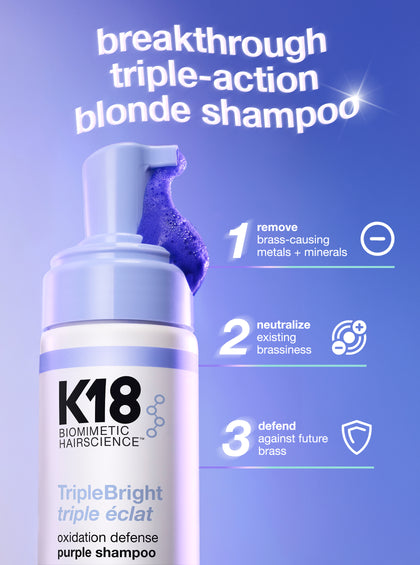 Champú morado TripleBright para la defensa contra la oxidación