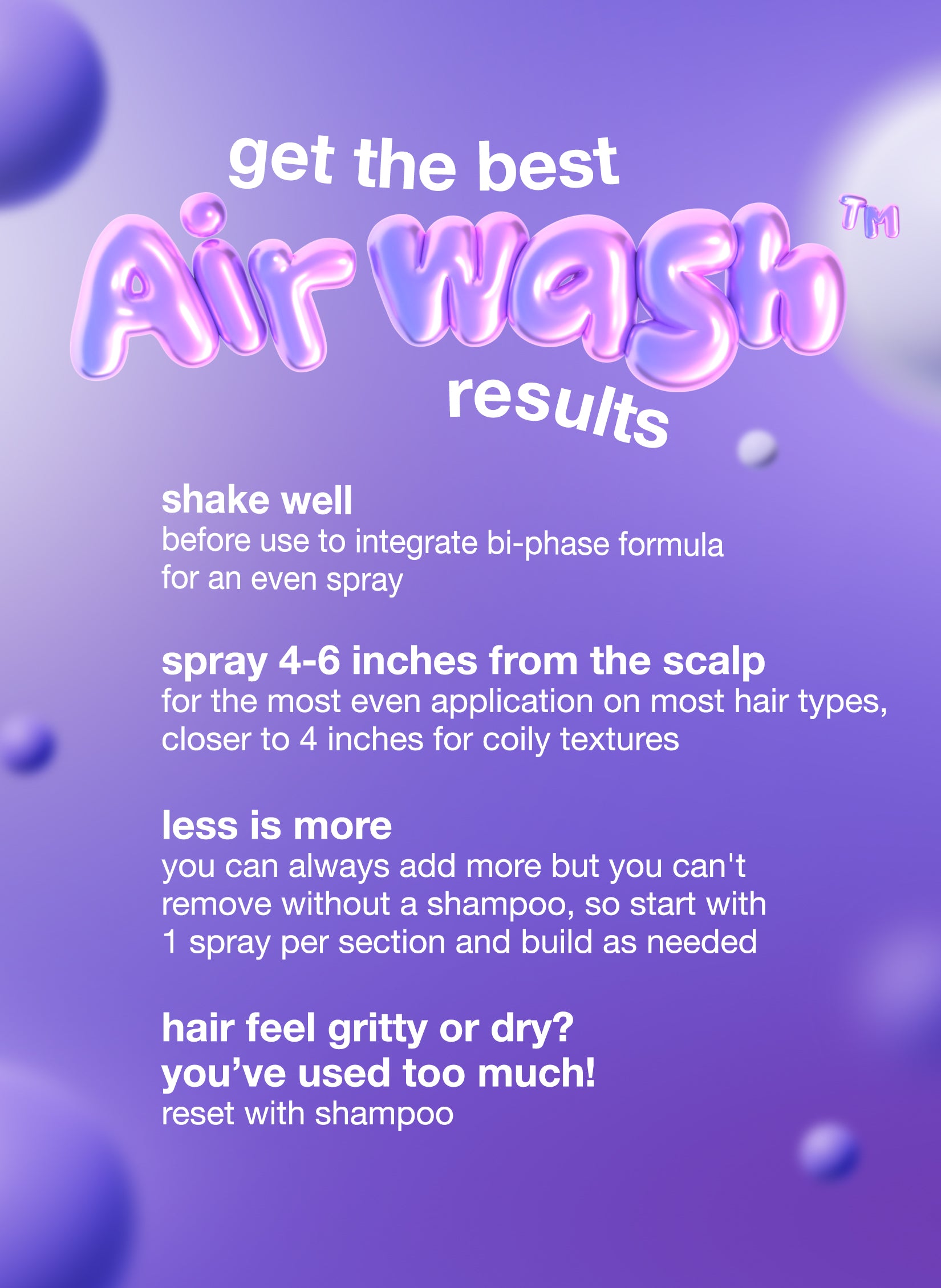 infographic detailing how to get the best results with airwash. 