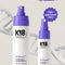 Full size bottle of airwash next to the mini airwash dry shampoo bottle.