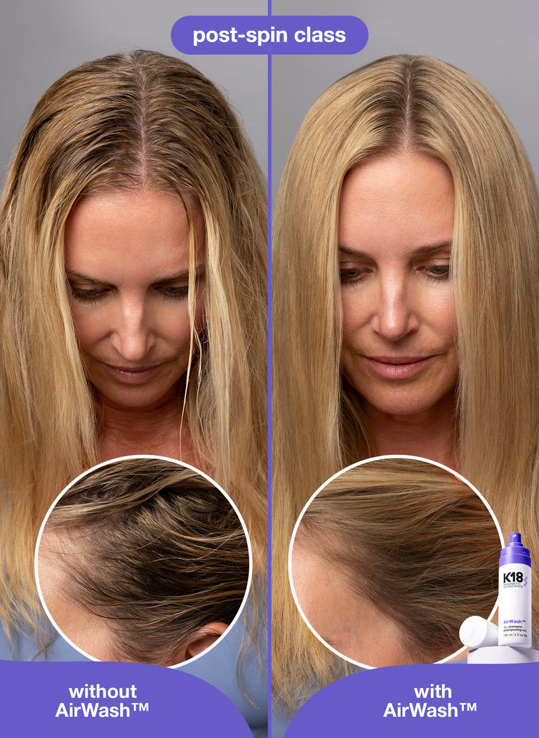 before-and-after-comparison-of-hair-with-and-without-airwash-product-showing-a-post-spin-class-scenario
