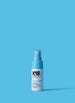 White and light blue bottle of Astrolift reparative volume spray on a blue background. 