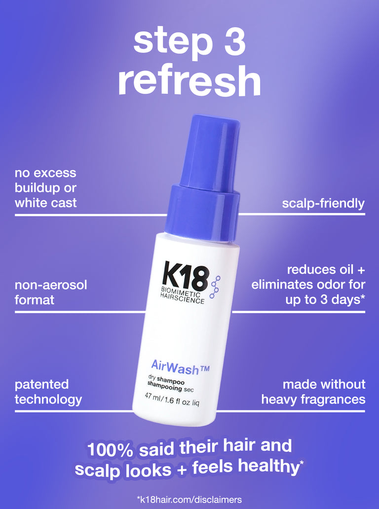k18-air-wash-bottle-with-promotional-text-on-a-blue-background