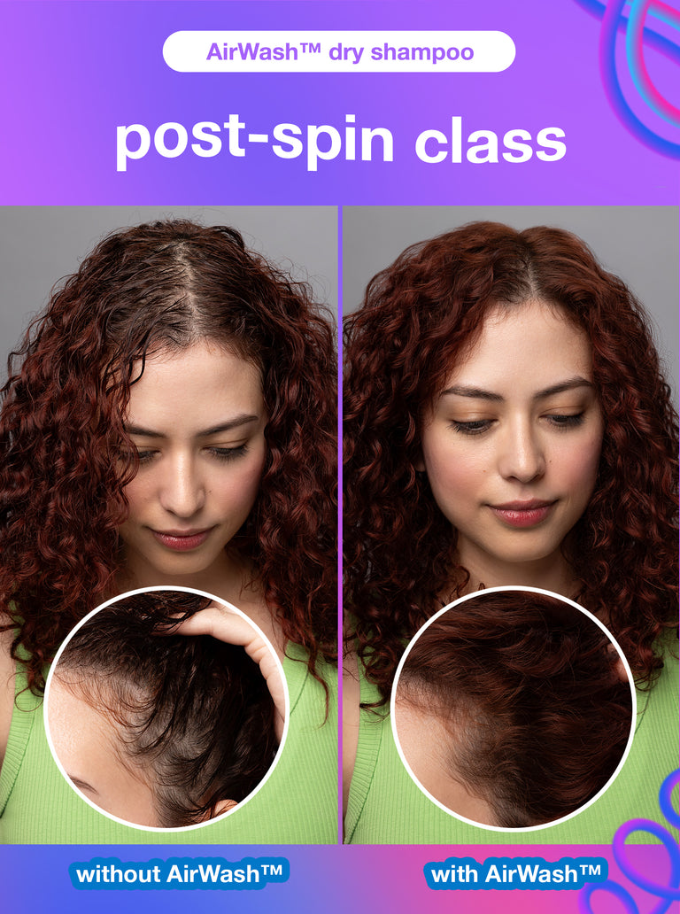 before-and-after-comparison-of-hair-with-airwash-dry-shampoo-on-a-purple-background