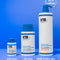 K18 hair care product lineup with mini, full, and jumbo sizes on a blue background