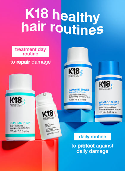treatment day routine and daily routine on rainbow and blue background. 