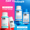 Image of K18 routine: K18 healthy hair routines, when you need to repair damage (detox shampoo + leave-in mask, when you need to protect against daily damage (pH shampoo + conditioner)