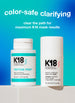 Mini detox shampoo next to the mini molecular repair mask. 