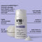 K18 hair mask bottle with product details on a purple background