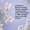 Floral arrangement with text about Borneo's extinct Shorea cuspidata and biotech revival.