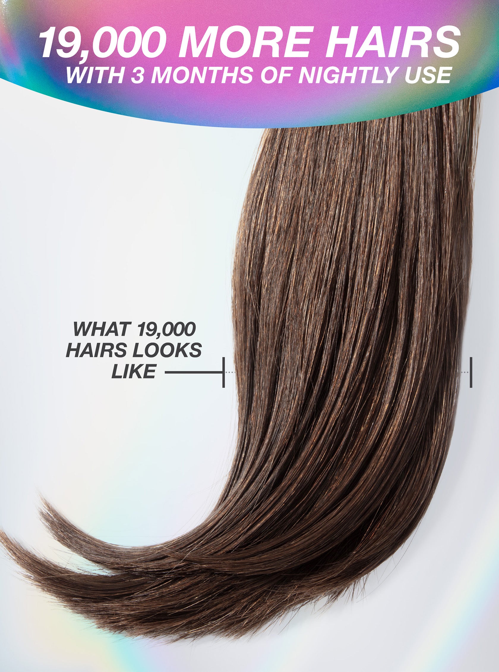 Brown hair extensions with text about hair growth on a white background