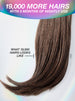Brown hair extensions with text about hair growth on a white background
