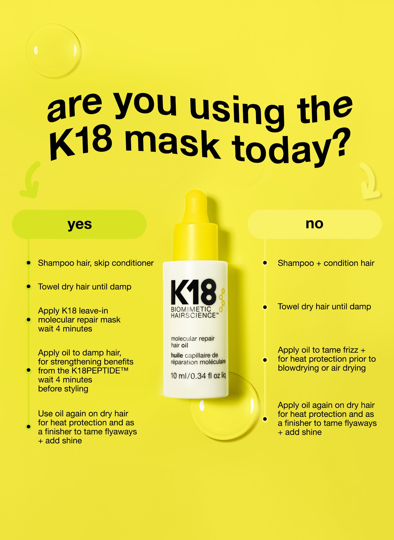 are you using K18 mask today? 