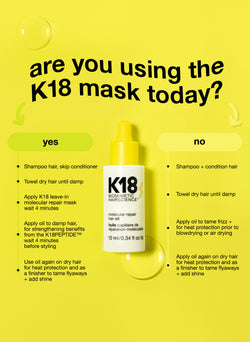 are you using K18 mask today? 