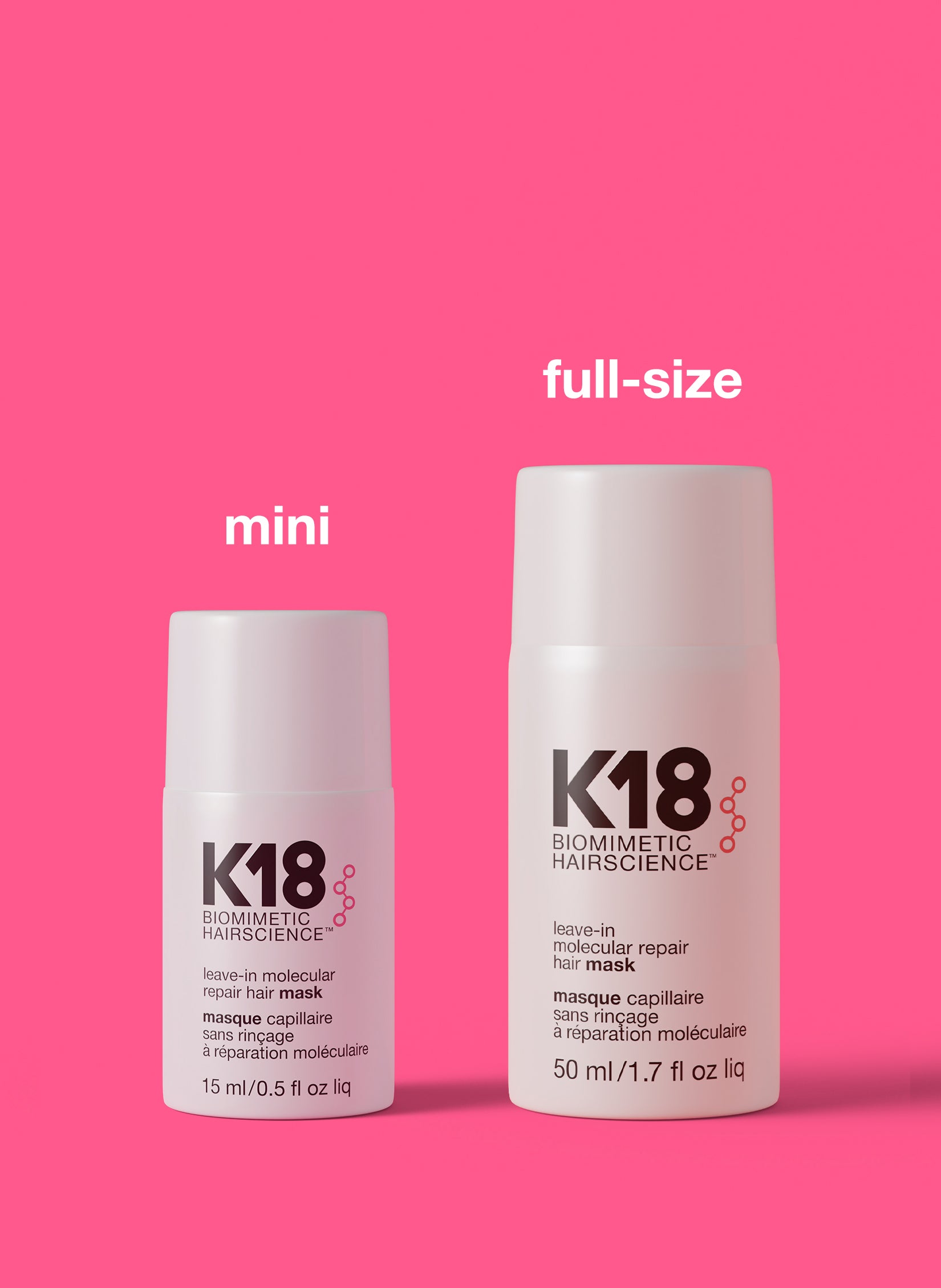 Mini Leave-In Molecular Repair Hair Mask 15mL | K18Hair