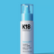 White and light blue bottle of Astrolift reparative volume spray on a blue background. 